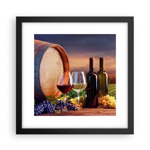 Poster în ramă neagră - Aici viața are un gust - 30x30 cm