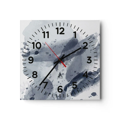 Ceas de perete - Ceas pe sticlă - Un studiu al naturii de apă - 30x30 cm