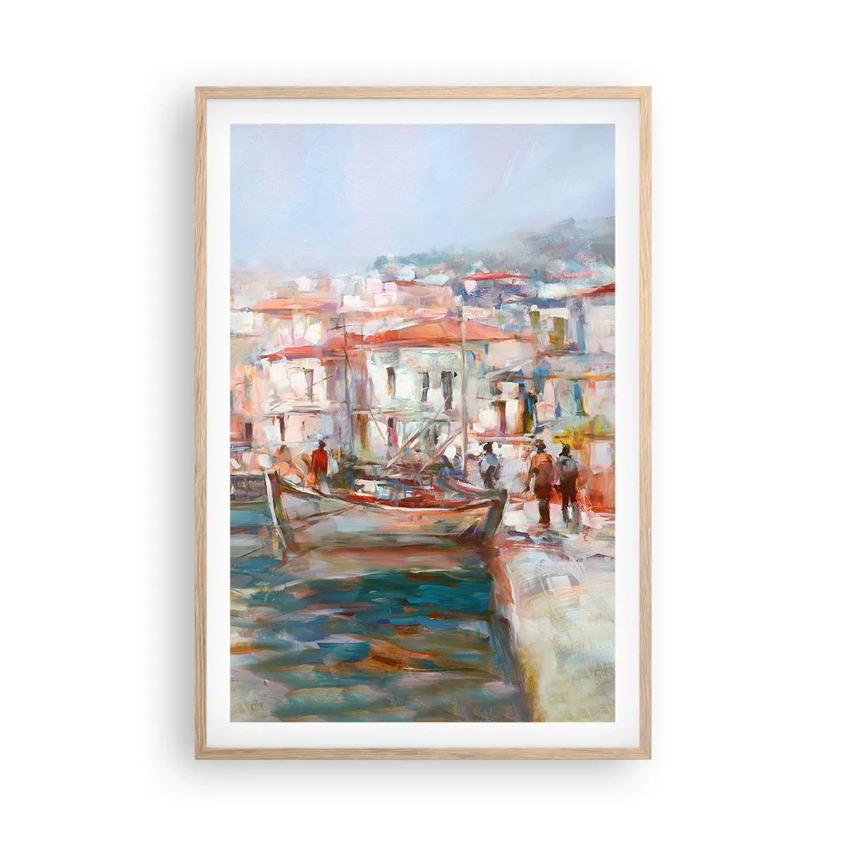 Poster în ramă de stejar deschis - Vacanță pastelată - 61x91 cm
