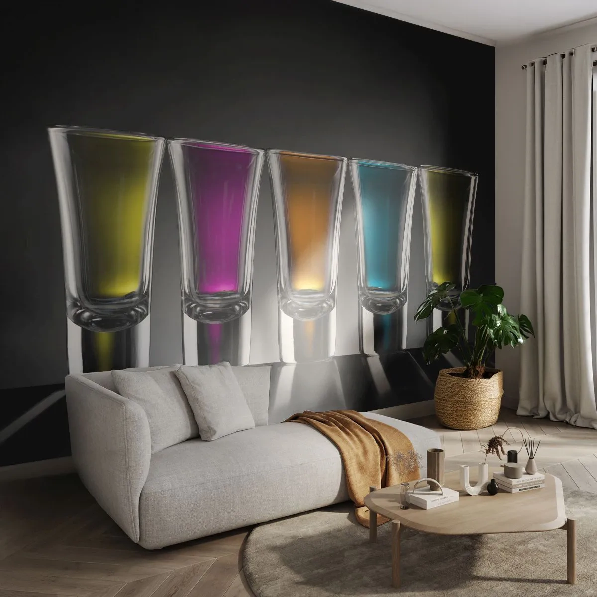 Tapet Premium Sand - Culori de bucurie - Gastronomie, Băuturi, Ochelari - 100x70 cm