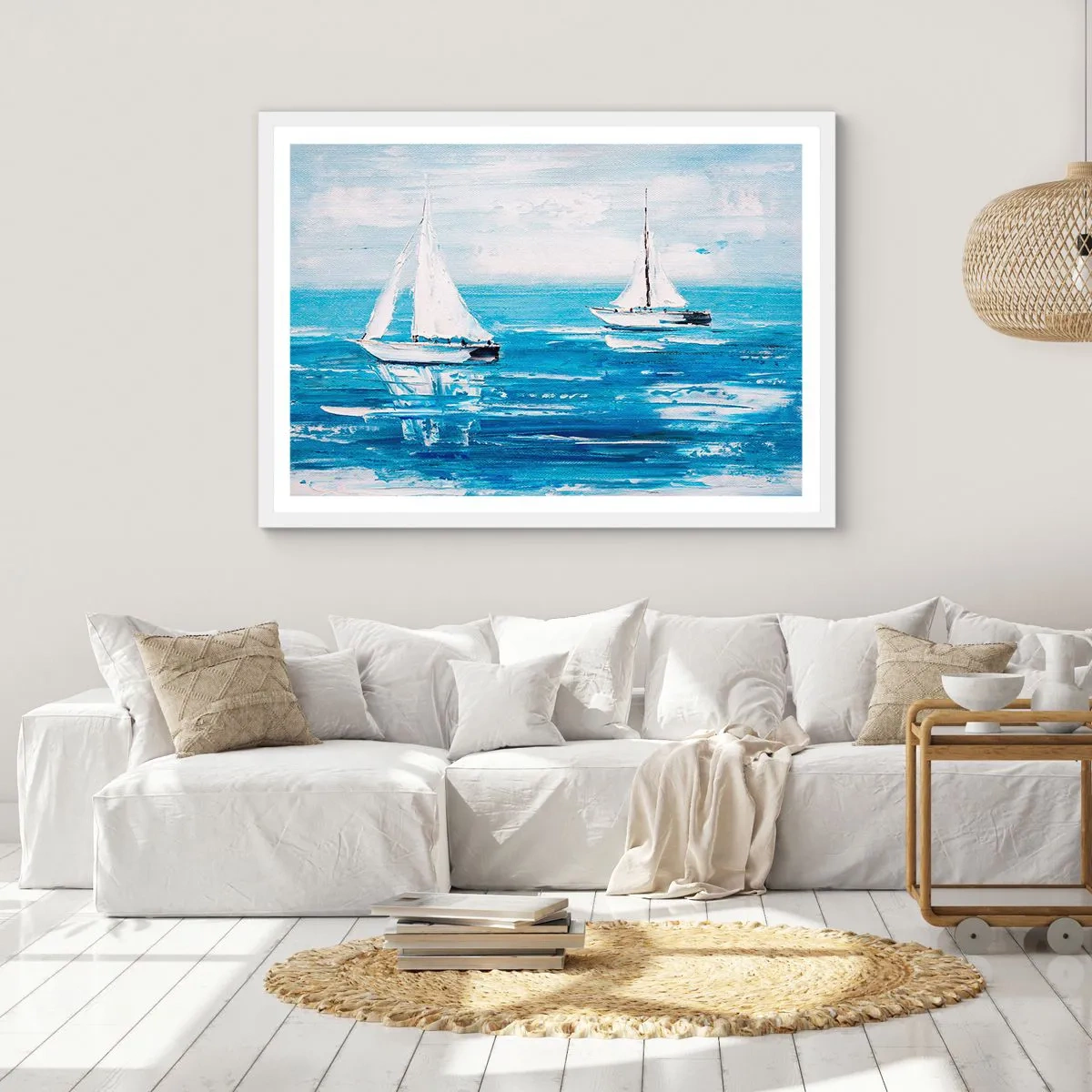 Poster în ramă albă - Cu un prieten alături de tine - 50x40 cm