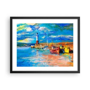 Poster în ramă neagră - După-amiază în golful de curcubeu - 50x40 cm