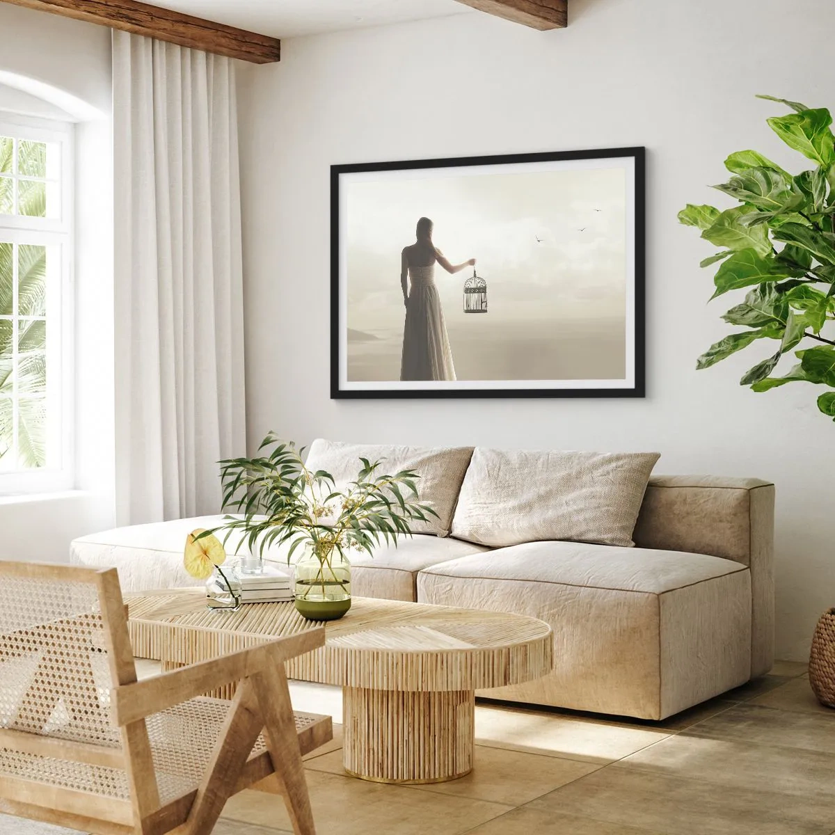 Poster în ramă neagră - Fii liberă - 40x30 cm