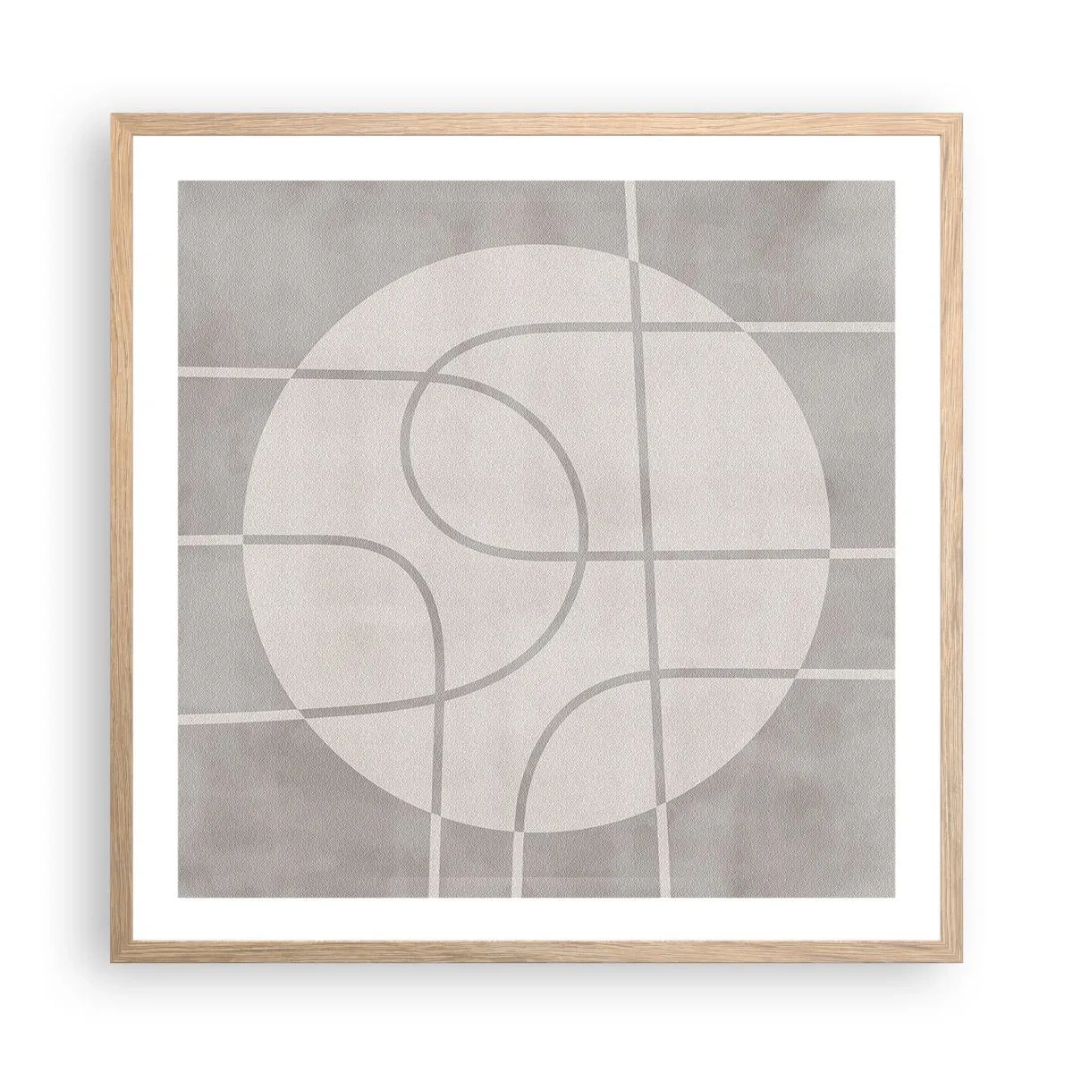 Poster în ramă de stejar deschis - Circular și drept înainte - 60x60 cm