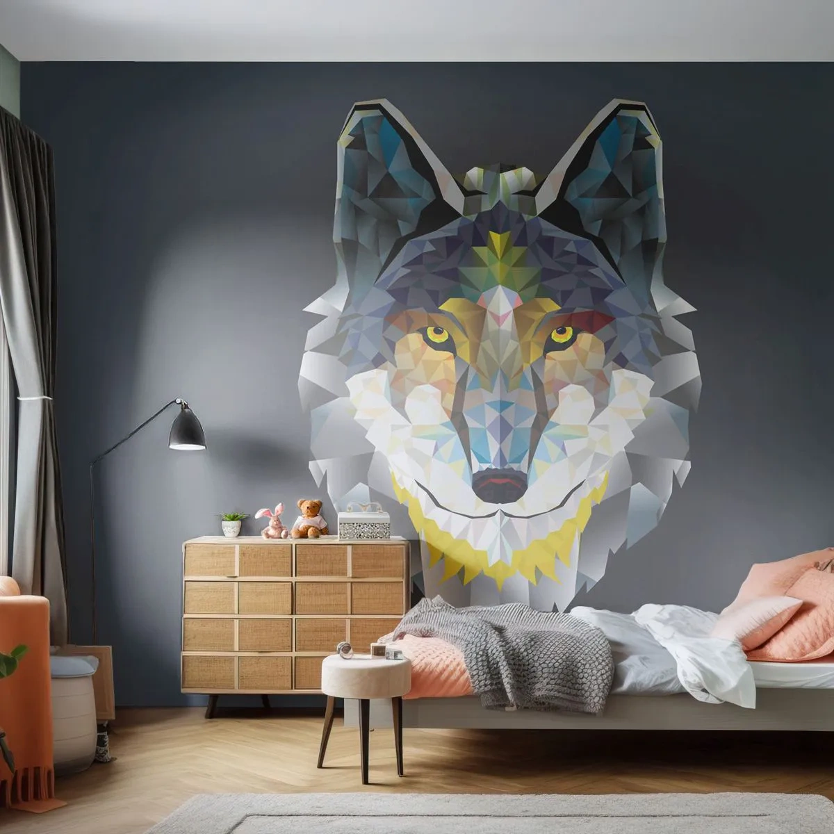 Tapet Autoadeziv Deluxe Sticker - Ce știm despre lup - Abstracția, Lup, Animale - 250x175 cm