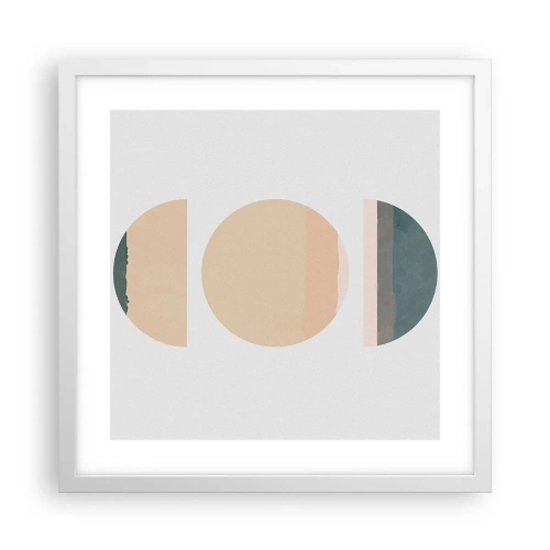 Poster în ramă albă - Roată cu roată - 40x40 cm