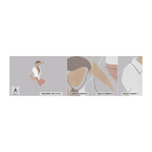Mostră tapet Premium Canvas - Schiță de farmec - Femeie, Grafică, Model - 100x30 cm
