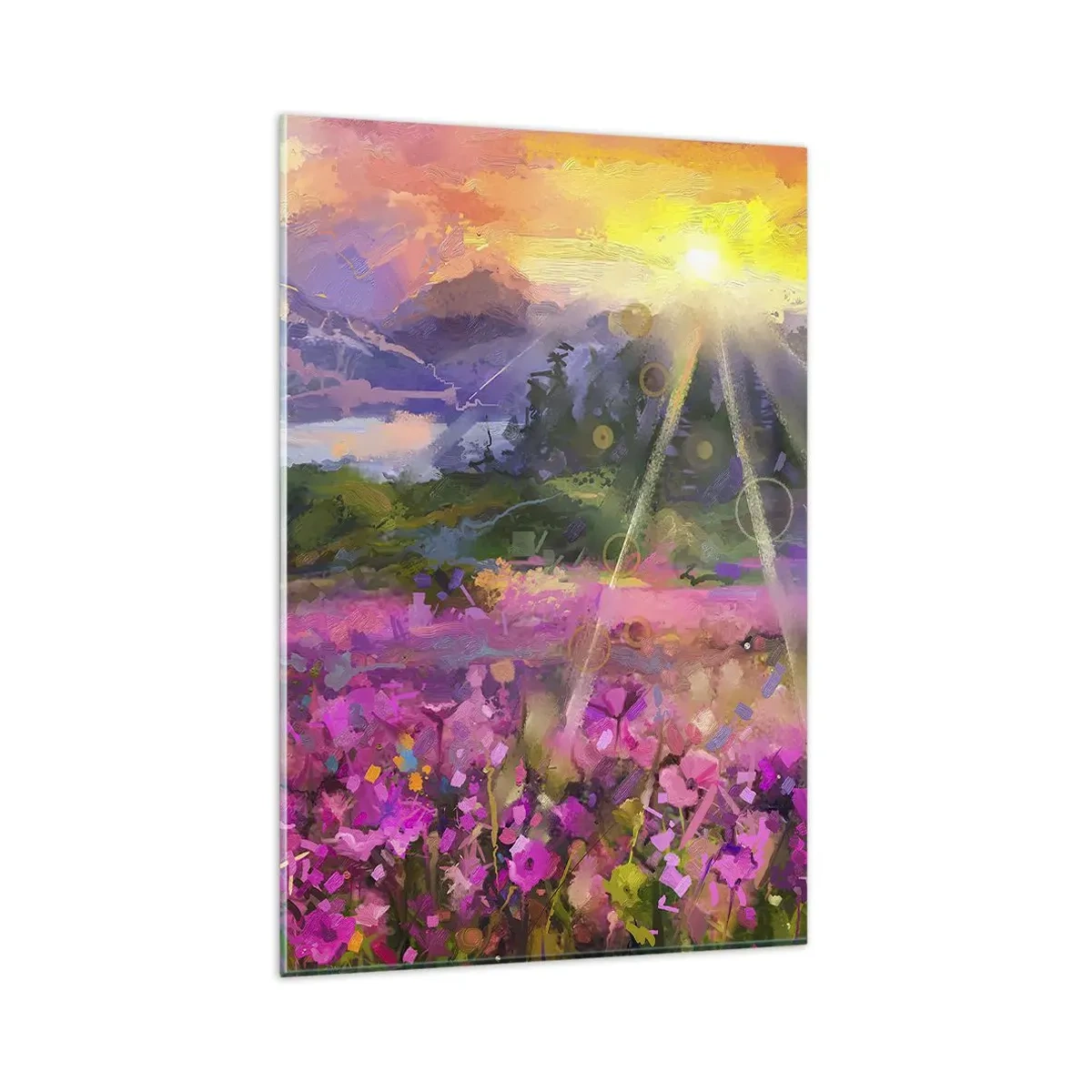 Tablou pe sticlă - Într-o vale sub protecția soarelui - 80x120 cm