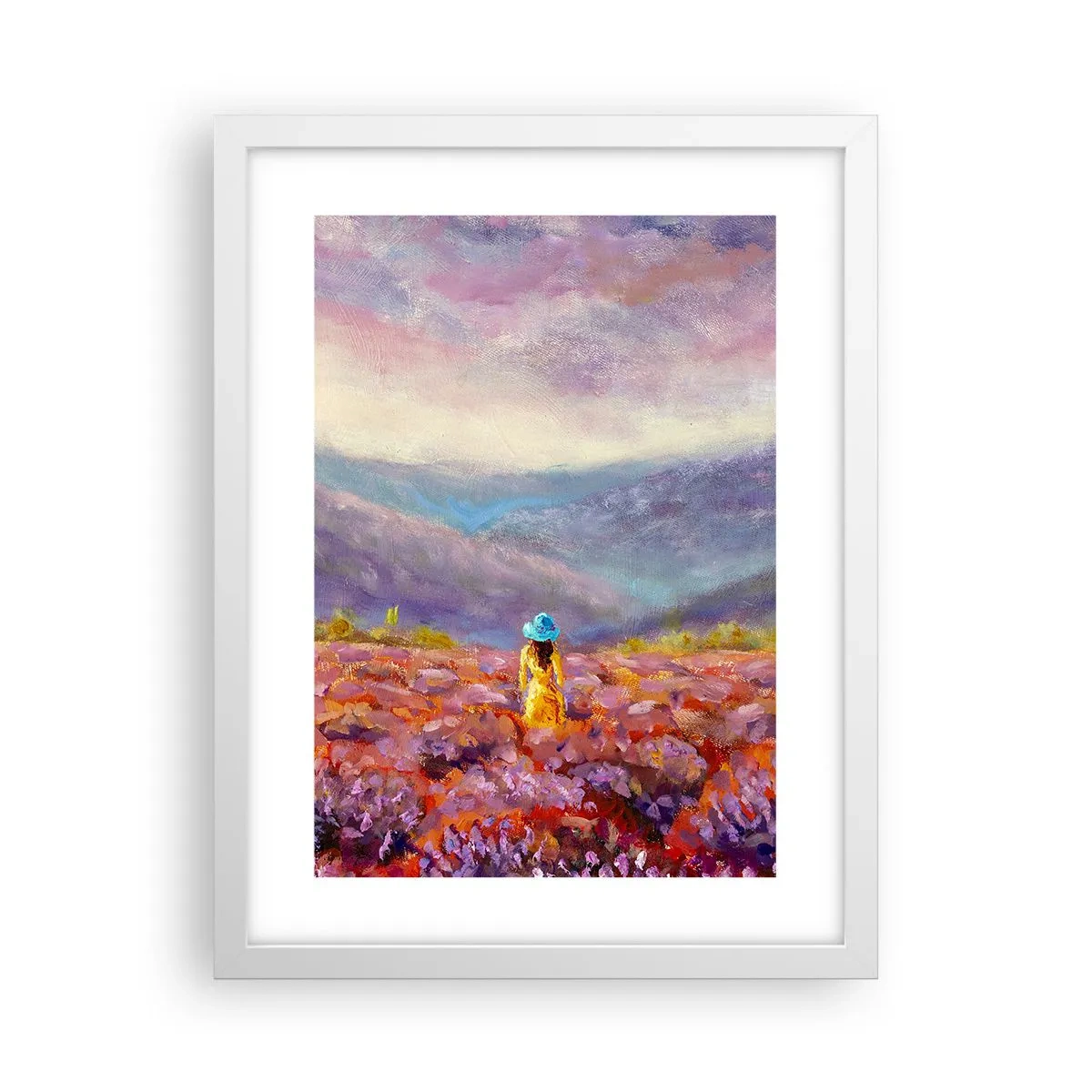 Poster în ramă albă - Într-o lume de lavandă - 30x40 cm