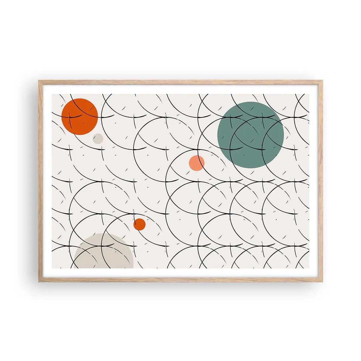 Poster în ramă de stejar deschis - În spiritul pop-art - 100x70 cm
