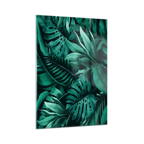 Tablou pe sticlă - Profunzimea verdelui tropical - 50x70 cm
