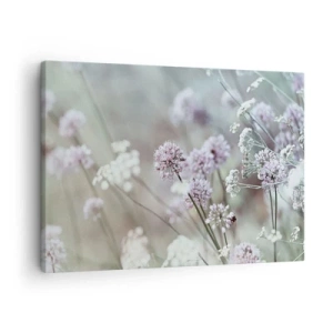 Tablou pe pânză Canvas - Flori delicate în nuanțe pastelate - 70x50cm - Ierburi dulci filigranate - Decorațiune modernă pentru perete pentru living și dormitor ARTTOR