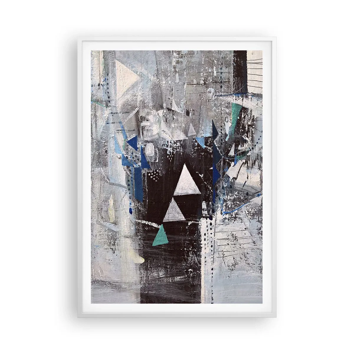 Poster în ramă albă - Ordinea superioară a triunghiurilor - 70x100 cm
