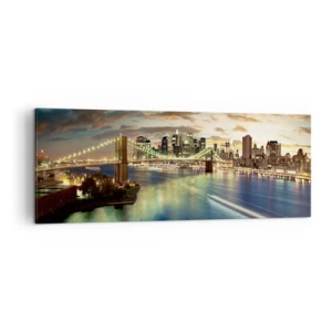 Tablou pe pânză - O seară luminată deasupra Manhattan-ului - 140x50 cm
