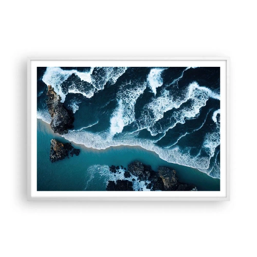 Poster în ramă albă - Înfășurate în valuri - 100x70 cm