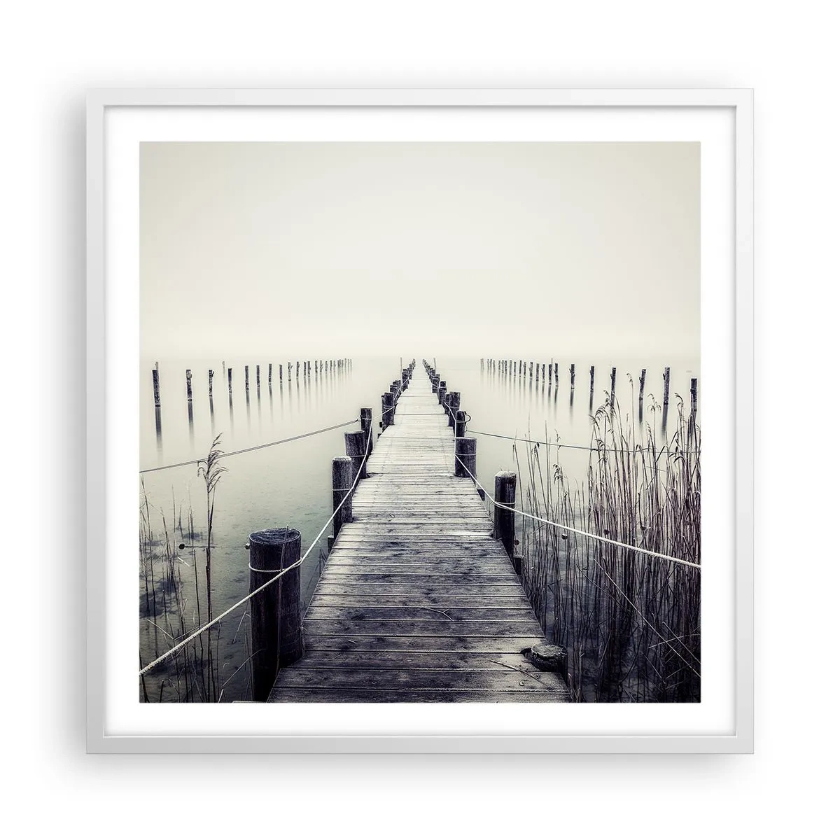 Poster în ramă albă - Scufundă-te în pace - 60x60 cm