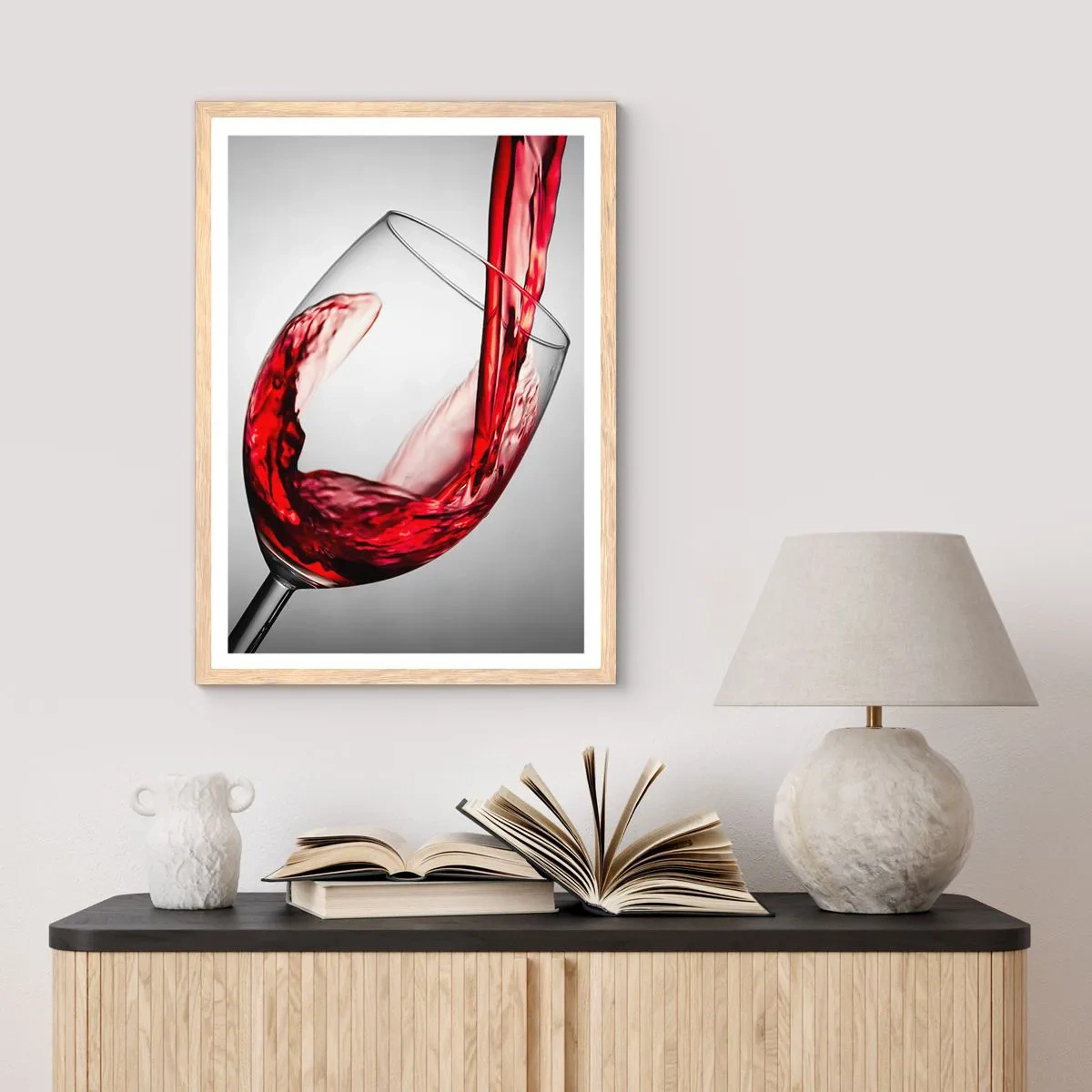 Poster în ramă de stejar deschis - Culoare - mișcare - sunet - 50x70 cm