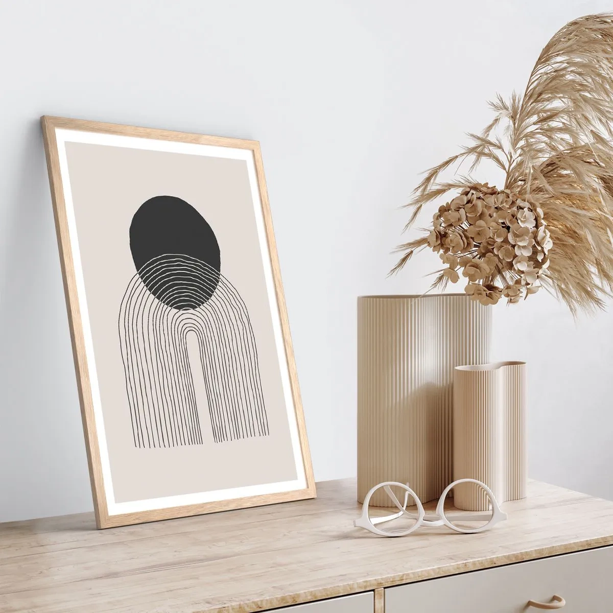 Poster în ramă de stejar deschis - Tremurând și încrezător - 50x70 cm