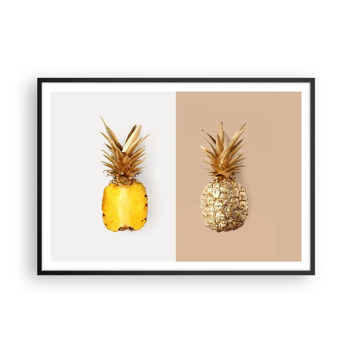Poster în ramă neagră - Ananas de împărțit - 100x70 cm