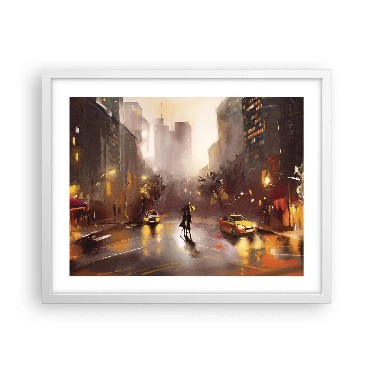 Poster în ramă albă - În luminile New York-ului - 50x40 cm