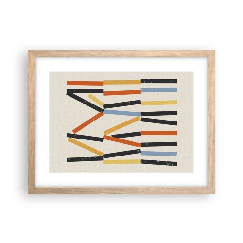 Poster în ramă de stejar deschis - Compoziție la nivel - 40x30 cm