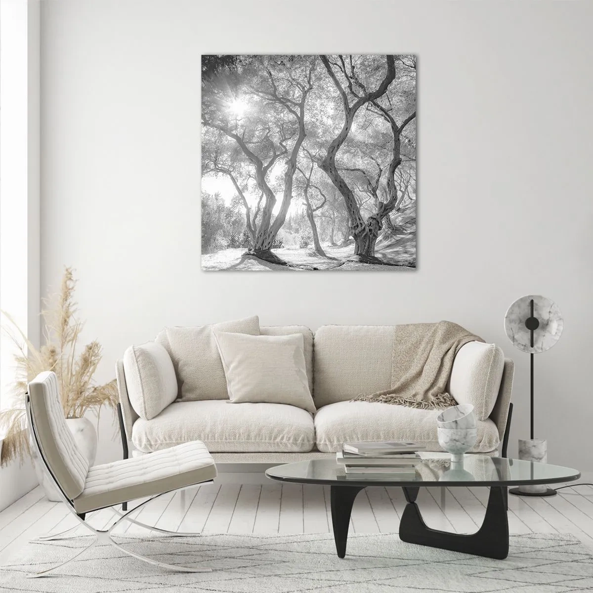 Tablou pe sticlă - Într-o livadă de măslini - 40x40 cm