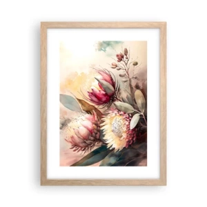 Poster în ramă de stejar deschis - Profil și en face - 30x40 cm