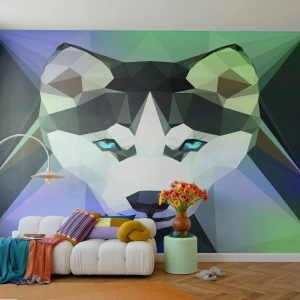 Tapet Standard Eco - O amintire a zăpezilor din nord - Abstracția, Animale, Lup - 200x140 cm