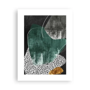 Poster - Abstracție colorată cu fulgi de aur - 30x40 cm