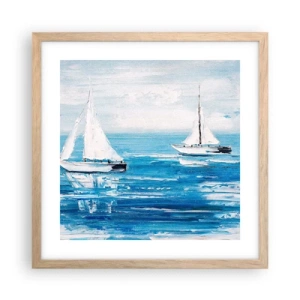 Poster în ramă de stejar deschis - Cu un prieten alături de tine - 40x40 cm