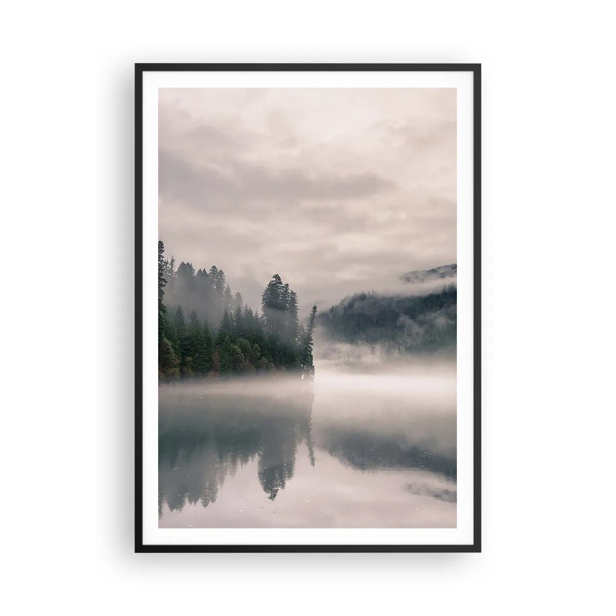 Poster în ramă neagră - În reverie, în ceață - 70x100 cm