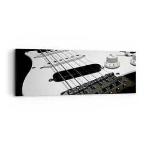Tablou pe pânză - Sunet ascuns în alb - 90x30 cm