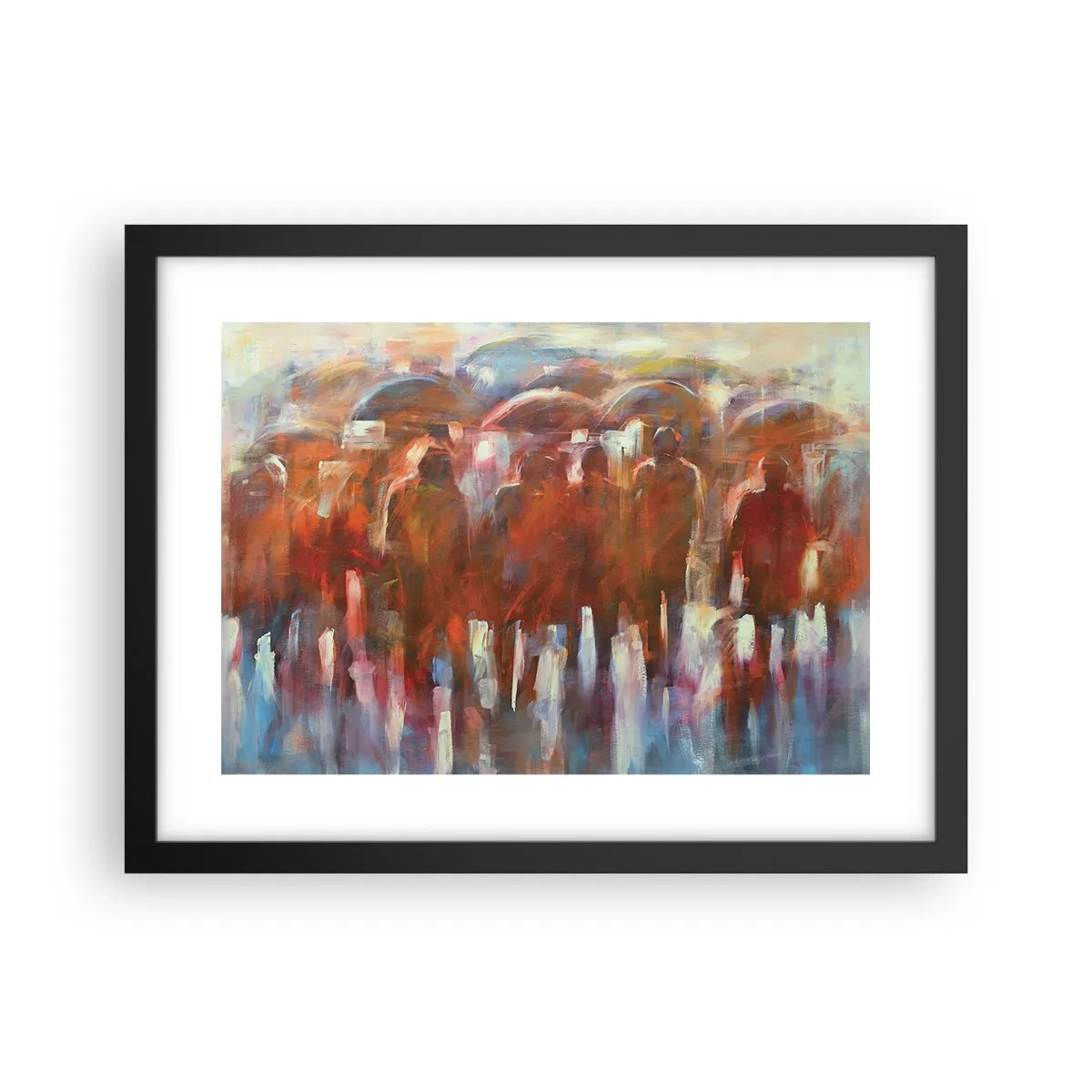 Poster în ramă neagră - Egali în ploaie și ceață - 40x30 cm