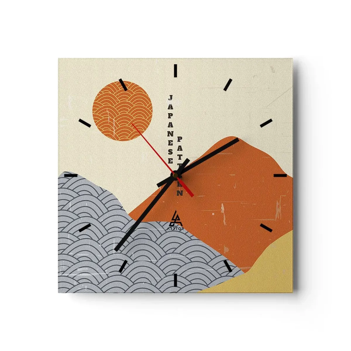 Ceas de perete - Ceas pe sticlă - În stil japonez - 40x40 cm