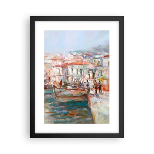Poster în ramă neagră - Vacanță pastelată - 30x40 cm