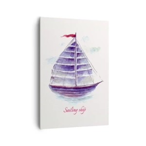 Tablou pe pânză - Pânze pline și apă calmă - 70x100 cm