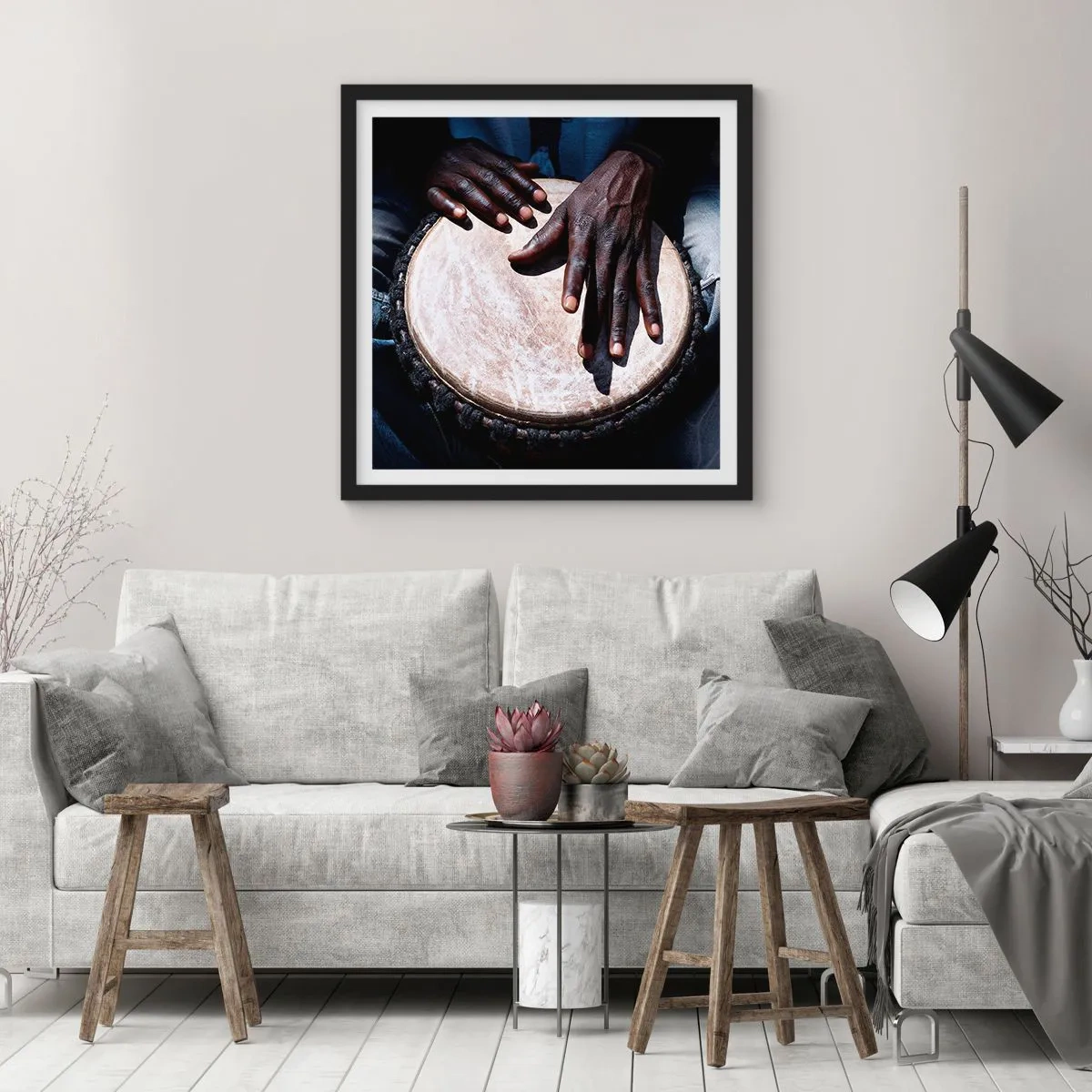 Poster în ramă neagră - Trăiește în ritmul tău - 30x30 cm