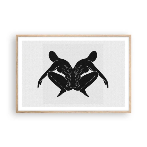 Poster în ramă de stejar deschis - Suflet comun - 91x61 cm