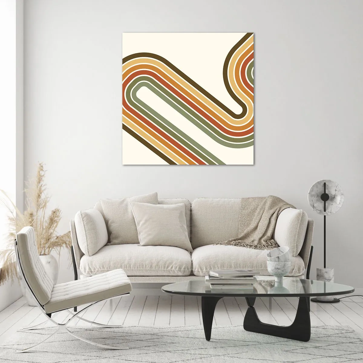 Tablou pe sticlă - Cu zigzag până la destinație - 70x70 cm