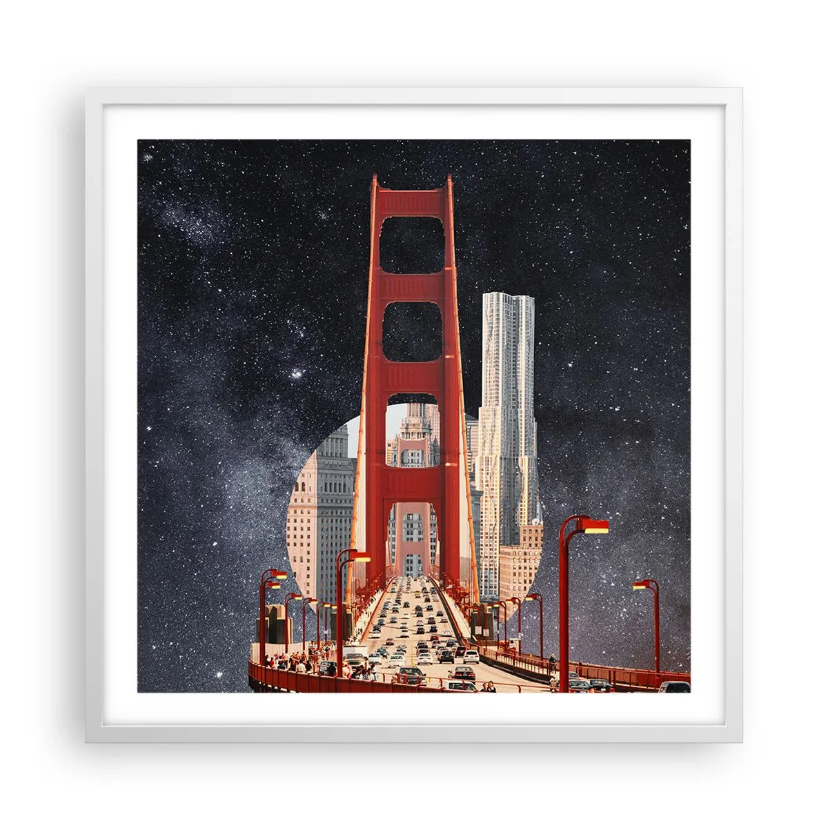 Poster în ramă albă - Întotdeauna în centru - 60x60 cm