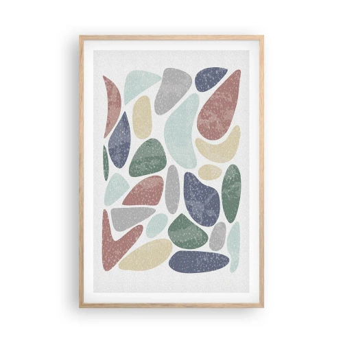 Poster în ramă de stejar deschis - Un mozaic de culori pudrate - 61x91 cm
