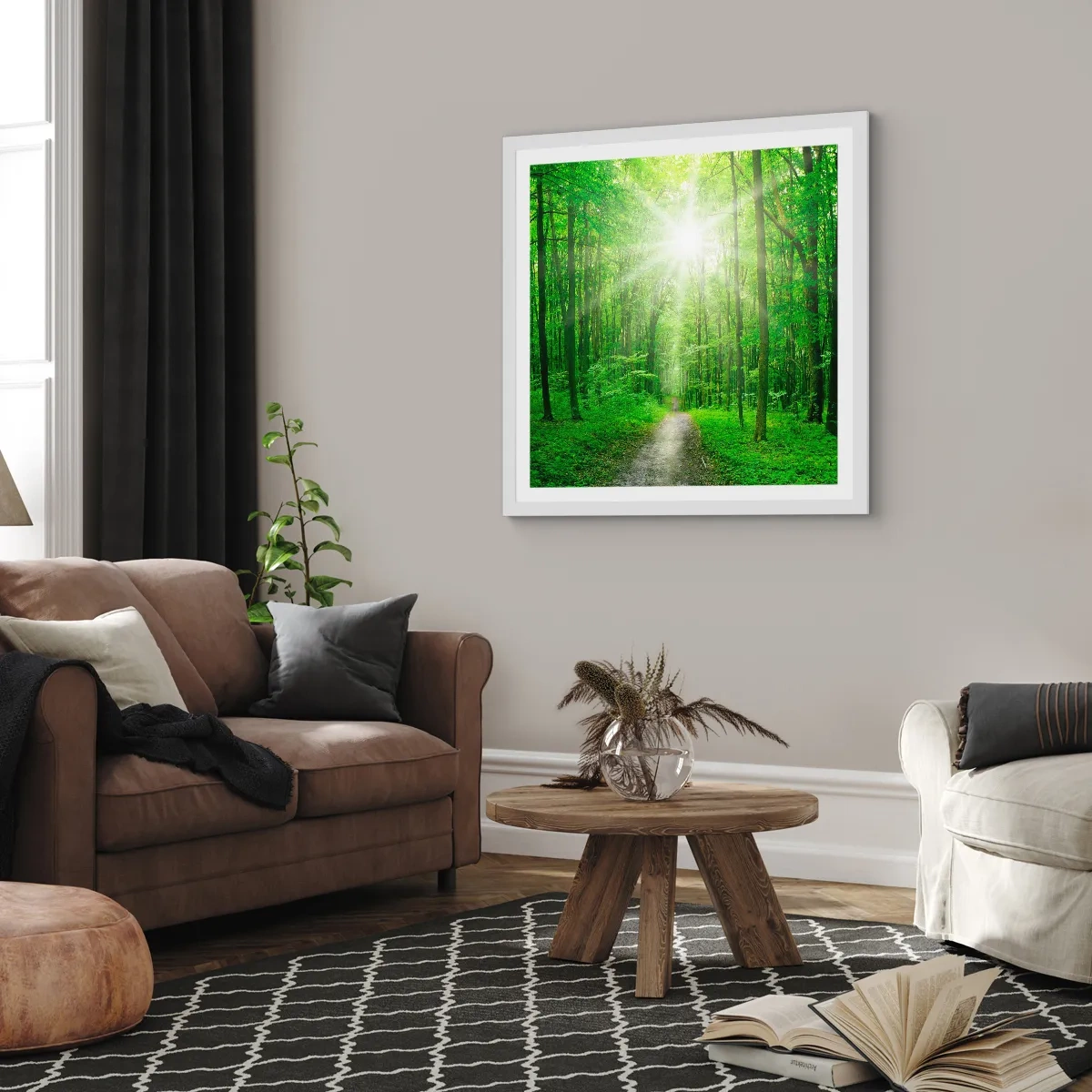 Poster în ramă albă - Catedrala verde - 40x40 cm