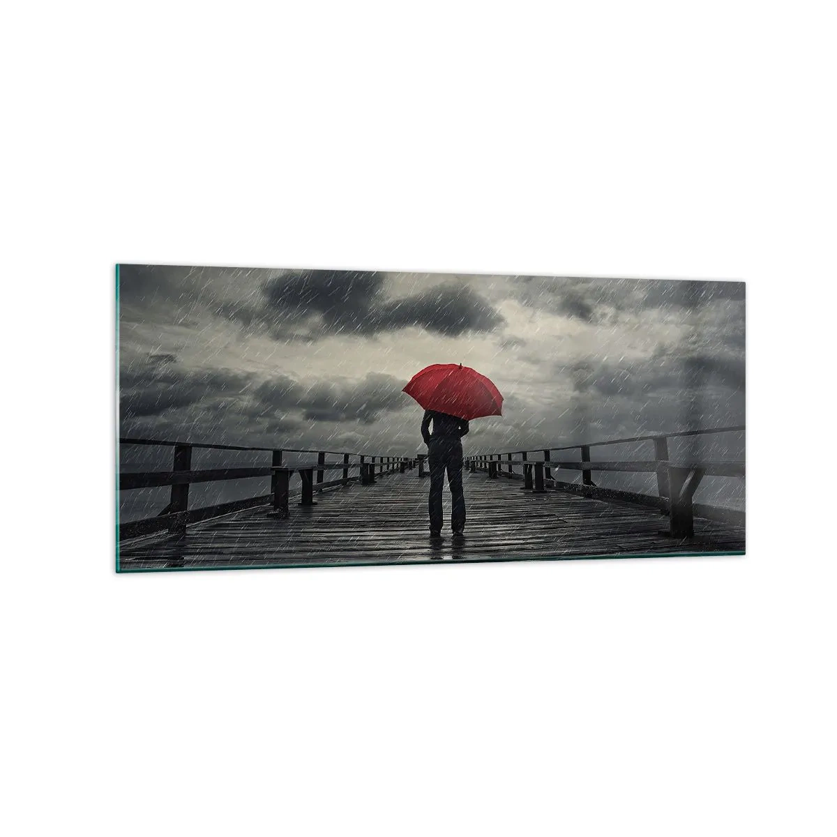 Tablou pe sticlă - Nu e nimic dacă plouă - 120x50 cm