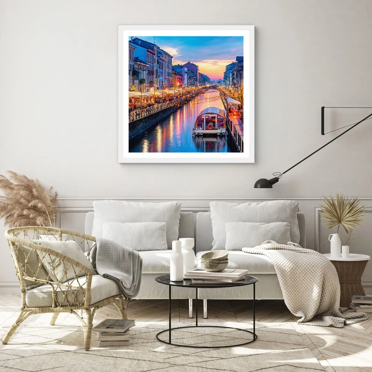 Poster în ramă albă - O seară de lumină și distracție - 50x50 cm