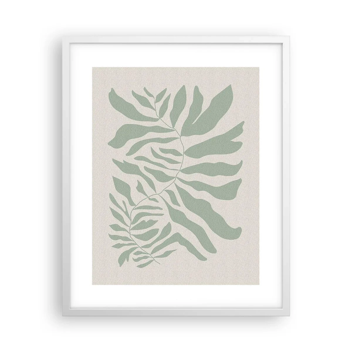 Poster în ramă albă - Ramura de smarald - 40x50 cm