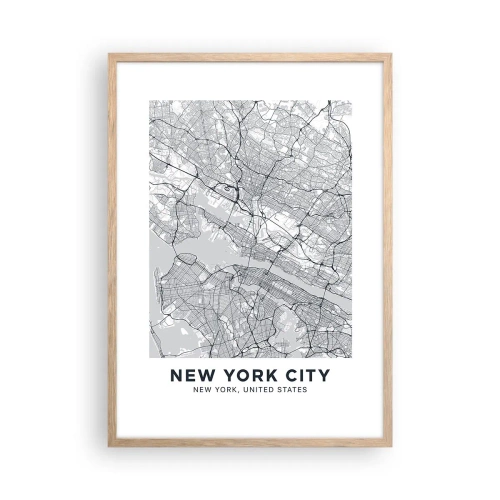 Poster în ramă de stejar deschis - Anatomia unei metropole - 50x70 cm