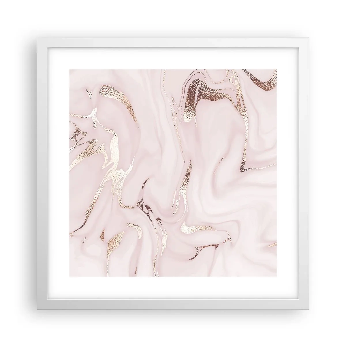 Poster în ramă albă - În nebunia roz - 40x40 cm