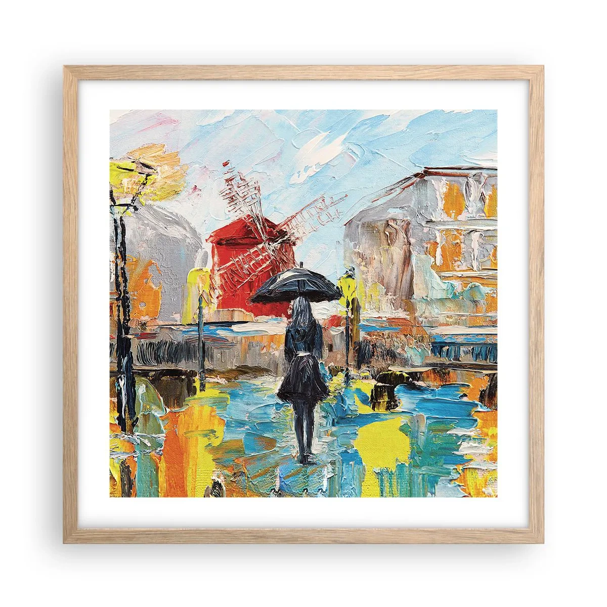 Poster în ramă de stejar deschis - Legende pariziene - 50x50 cm