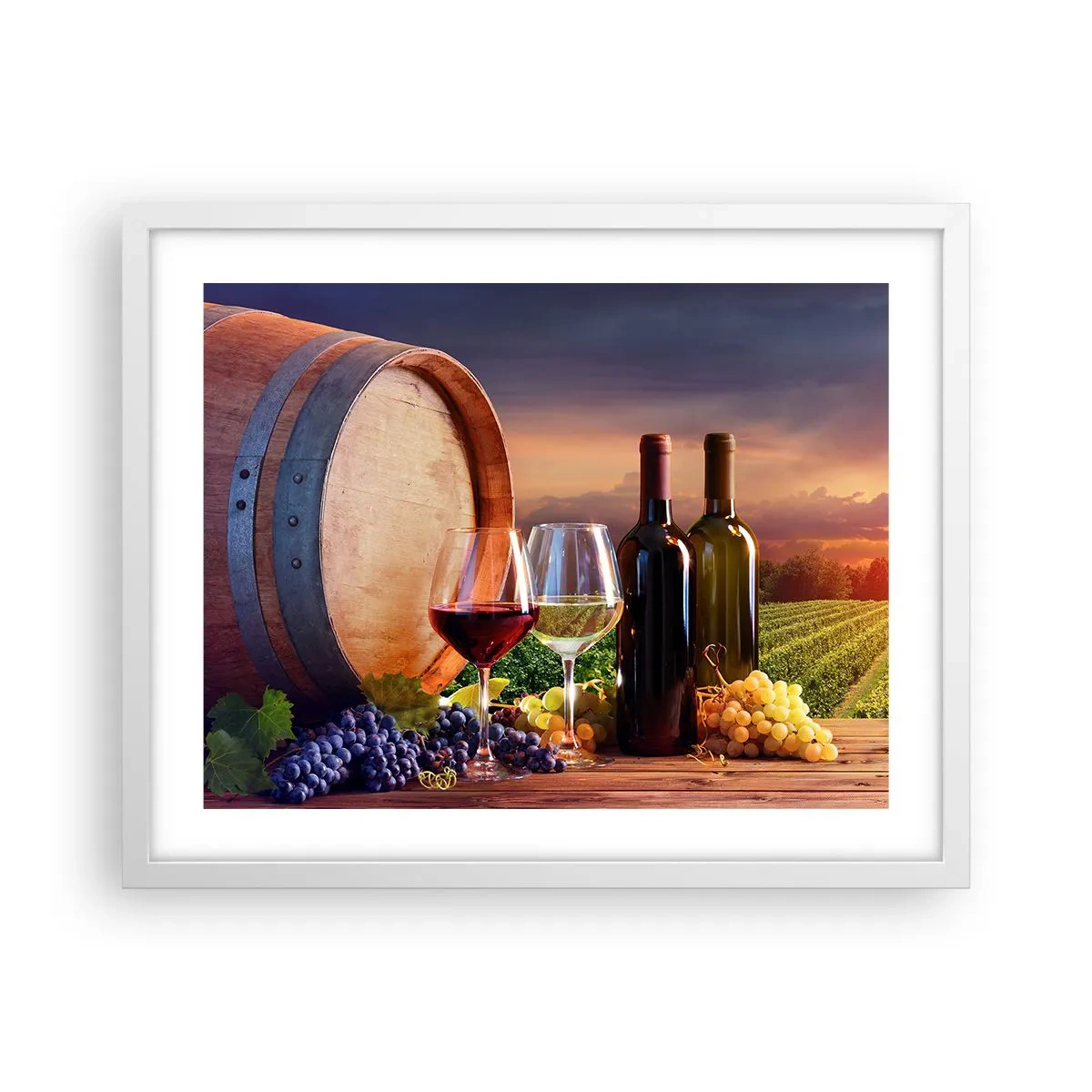 Poster în ramă albă - Aici viața are un gust - 50x40 cm