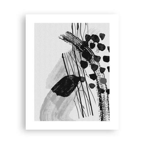 Poster - Abstracție organică în negru și alb - 40x50 cm